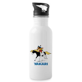 Yakari Stunt mit Kleiner Donner - Trinkflasche mit integriertem Trinkhalm - Weiß - Rechts