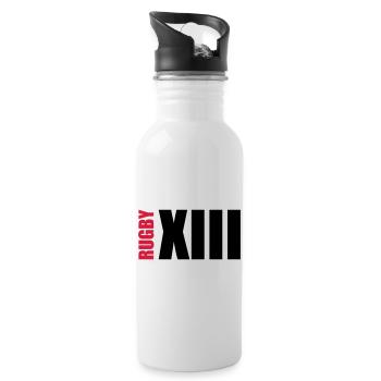Rugby XIII - Gourde avec paille intégrée - blanc - Droite