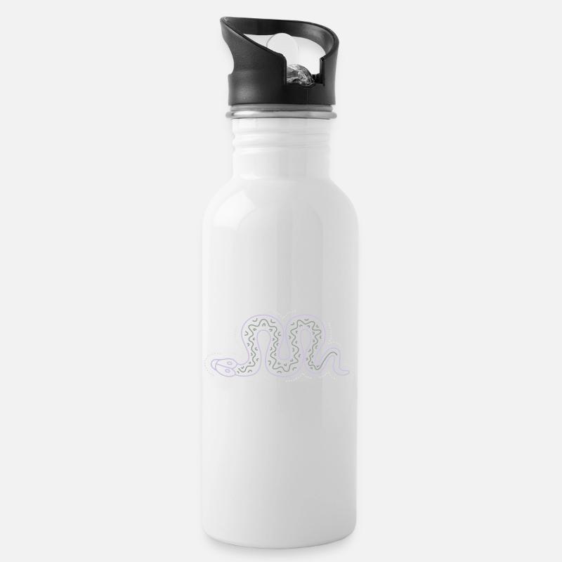snake - Trinkflasche mit integriertem Trinkhalm - Weiß