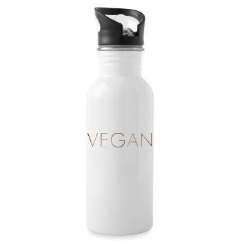 Vegan - Water bottle with straw - white - Right