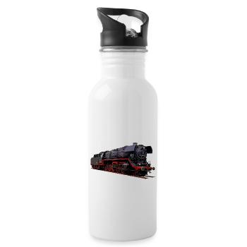 Dampflok BR 44 1486 - Trinkflasche mit integriertem Trinkhalm - Weiß - Rechts