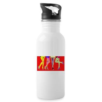 Pop Art - Gourde avec paille intégrée - blanc - Droite