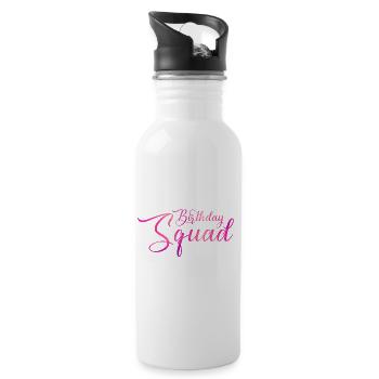 Birthday Squad - Water bottle with straw - white - Right
