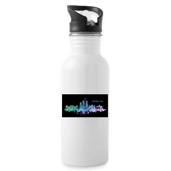 Berlin skyline - Water bottle with straw - white - Right