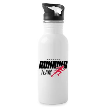running team running marathon running - Water bottle with straw - white - Right