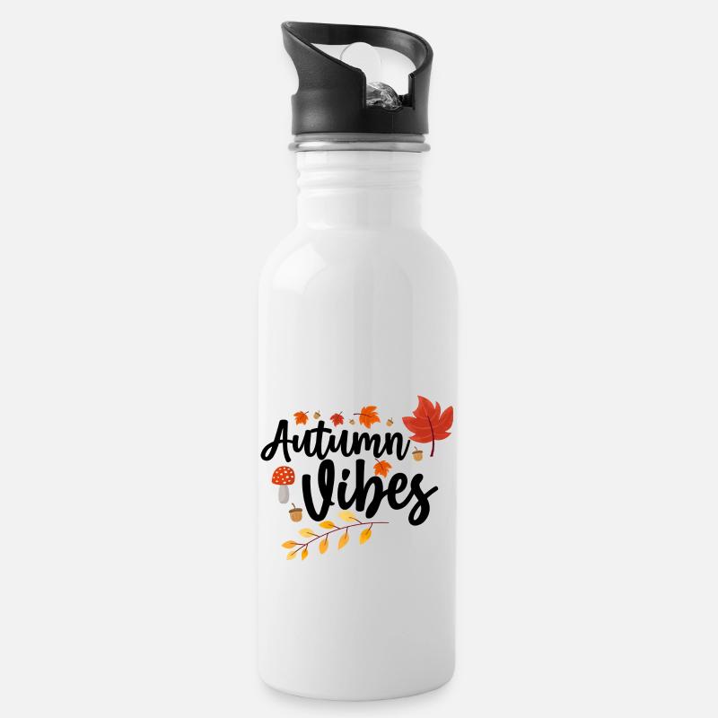 Ambiance automnale - Gourde avec paille intégrée - blanc