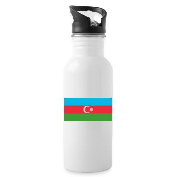 Autocollant drapeau de l'Azerbaïdjan Aufkleber Azerbaïdjan - Gourde avec paille intégrée - blanc - Droite