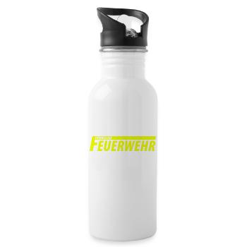 Freiwillige Feuerwehr - Trinkflasche mit integriertem Trinkhalm - Weiß - Rechts