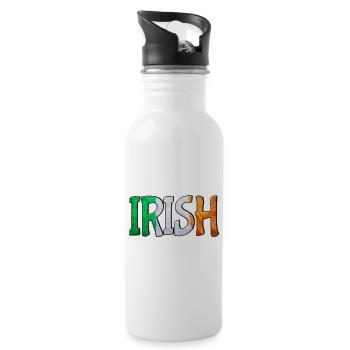 Irish Flag Letters Patchwork - Water bottle with straw - white - Right