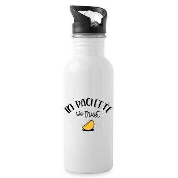In Raclette We Trust - Water bottle with straw - white - Right