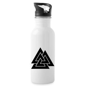 Viking Nordic Rune Viking Walhalla Vikings - Water bottle with straw - white - Right