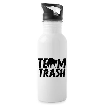 Raccoon Saying Raccoon Funny Animal - Water bottle with straw - white - Right