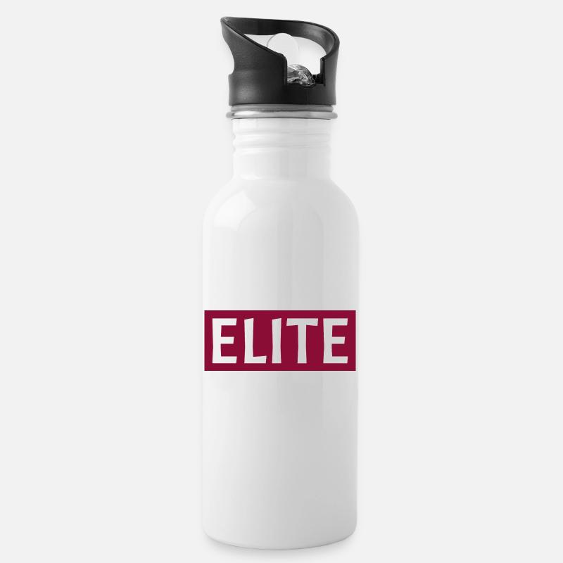 elite - Trinkflasche mit integriertem Trinkhalm - Weiß
