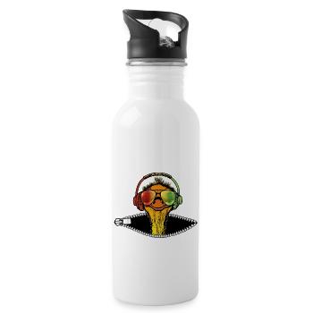 Gamer Strauß Afrika Savanne Safari Gaming Runner - Trinkflasche mit integriertem Trinkhalm - Weiß - Rechts