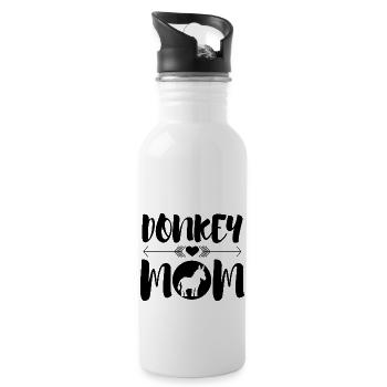 Baby Esel Mama Ironic Maultier - Trinkflasche mit integriertem Trinkhalm - Weiß - Rechts