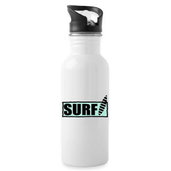 SURF. SURFEUR. SURFEUSE. SPORT. VACANCES. VOYAGE. - Gourde avec paille intégrée - blanc - Droite