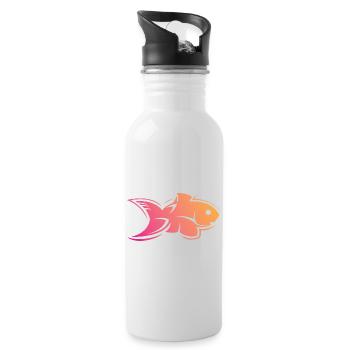 poisson poisson eau couleurs de la mer symbole icône logo - Gourde avec paille intégrée - blanc - Droite