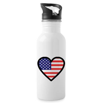 America - Water bottle with straw - white - Right