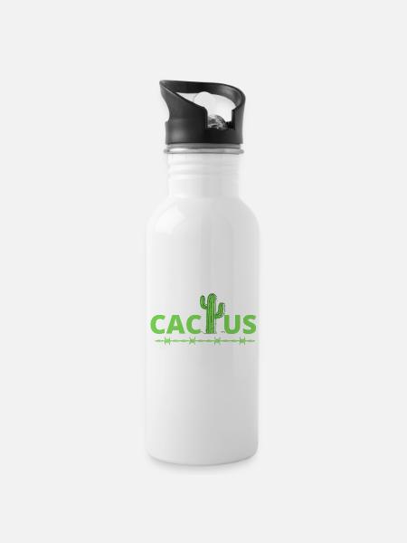 cactus, cactus humour - Gourde avec paille intégrée - blanc