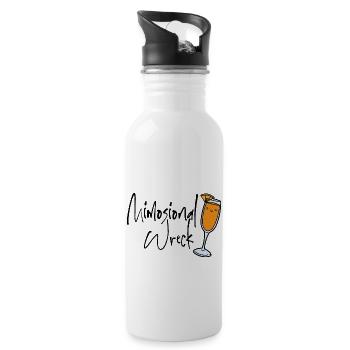 Lustiges Mimosional Wreck Sonntag Brunch Shirt - Trinkflasche mit integriertem Trinkhalm - Weiß - Rechts