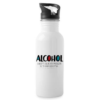 Alcohol - Water bottle with straw - white - Right