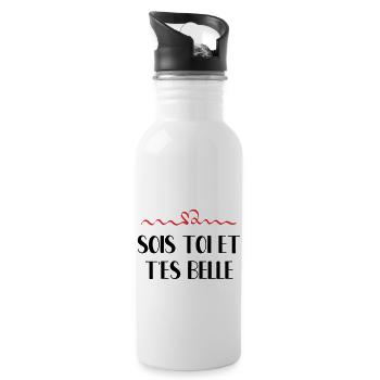Sois toi et t'es belle - Gourde avec paille intégrée - blanc - Droite