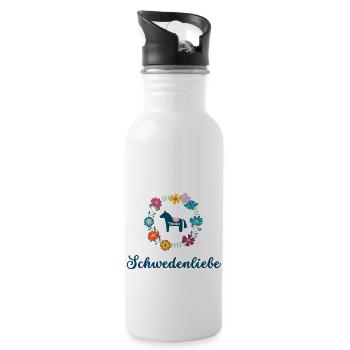 Schwedenliebe - Trinkflasche mit integriertem Trinkhalm - Weiß - Rechts