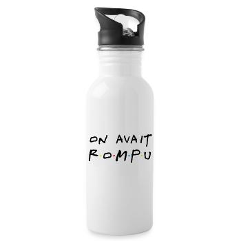 On avait rompu (noir) - Gourde avec paille intégrée - blanc - Droite