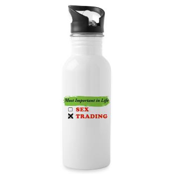 Most Wichtig im Leben Sex Trading - Trinkflasche mit integriertem Trinkhalm - Weiß - Rechts