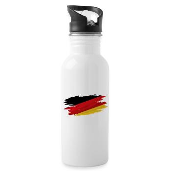 Flagge Patriot Geschenk Heimat Land Deutschland - Trinkflasche mit integriertem Trinkhalm - Weiß - Rechts