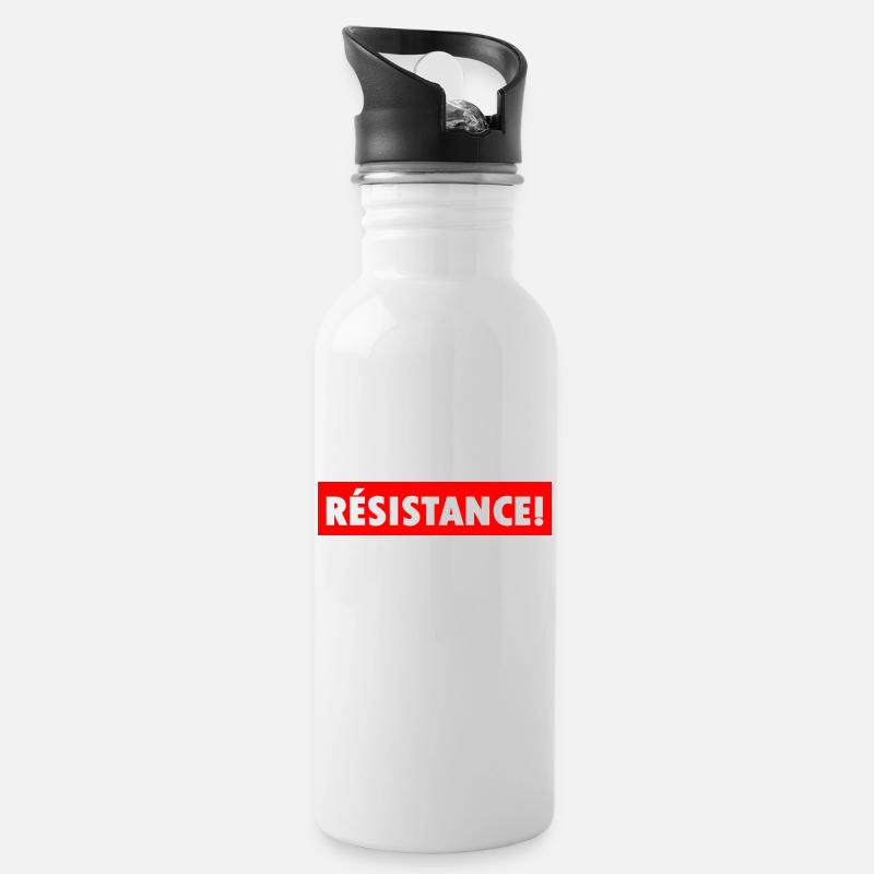 Résistance - Gourde avec paille intégrée - blanc