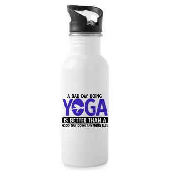 Yogalehrer Spruch Für Yogi Yoga - Trinkflasche mit integriertem Trinkhalm - Weiß - Rechts