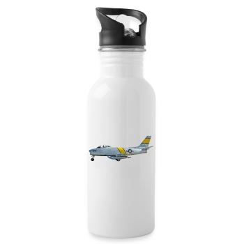 F-86 Sabre - Trinkflasche mit integriertem Trinkhalm - Weiß - Rechts