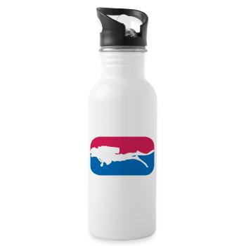 Taucher Tiefsee Meer schnorcheln lustig Geschenk - Trinkflasche mit integriertem Trinkhalm - Weiß - Rechts