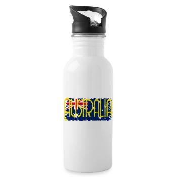 Australien zwei - Trinkflasche mit integriertem Trinkhalm - Weiß - Rechts