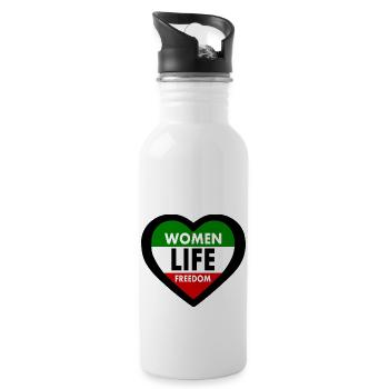 Women life freedom - Trinkflasche mit integriertem Trinkhalm - Weiß - Rechts