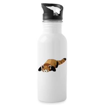 Kleiner Panda - Trinkflasche mit integriertem Trinkhalm - Weiß - Rechts