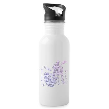 Percussionist Men Drummer Drumming - Water bottle with straw - white - Right