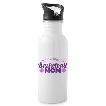 Proud basketball mother - Water bottle with straw - white - Right