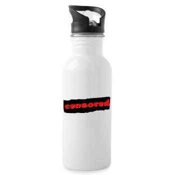 Censored LOGO - Water bottle with straw - white - Right