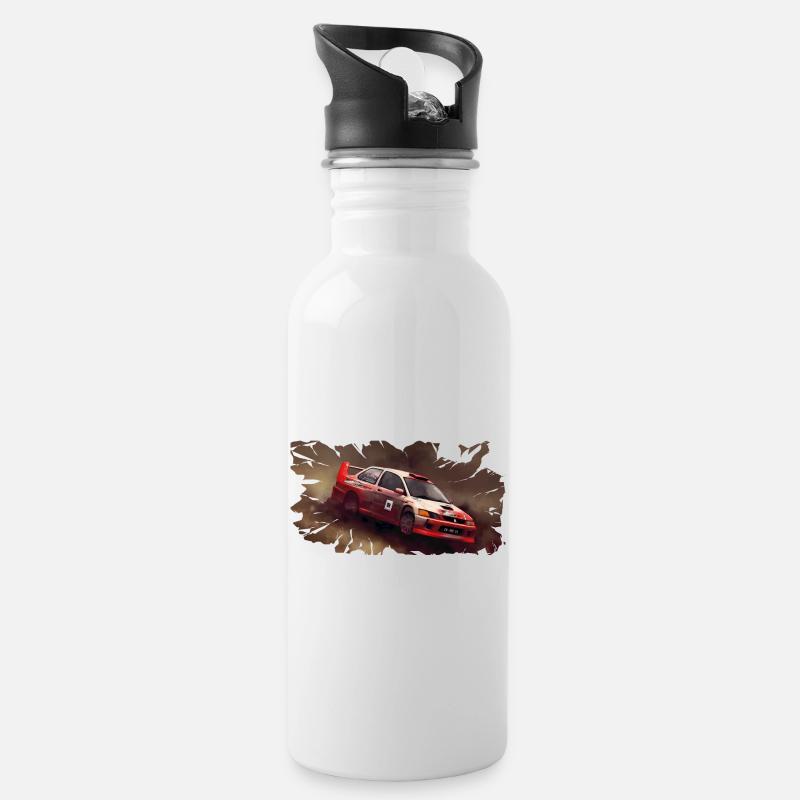 Rally - Evolution - Trinkflasche mit integriertem Trinkhalm - Weiß