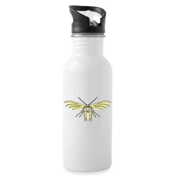 Feather moth - Water bottle with straw - white - Right