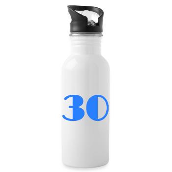 30 YEARS. 30. 30th ANNIVERSARY. 30 YEARS ANNIVERSARY - Water bottle with straw - white - Right