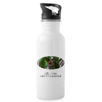 All cats are beautiful - Water bottle with straw - white - Right