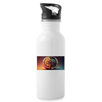 futuristisches Obst - Trinkflasche mit integriertem Trinkhalm - Weiß - Rechts