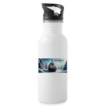 Osterhase zu spät? - Trinkflasche mit integriertem Trinkhalm - Weiß - Rechts