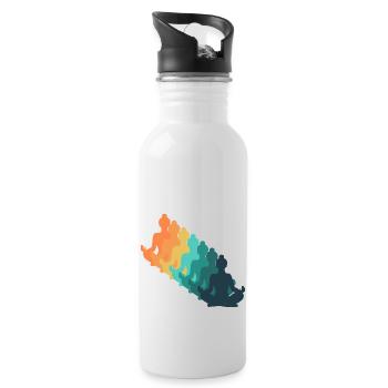 Retro Yoga - Trinkflasche mit integriertem Trinkhalm - Weiß - Rechts