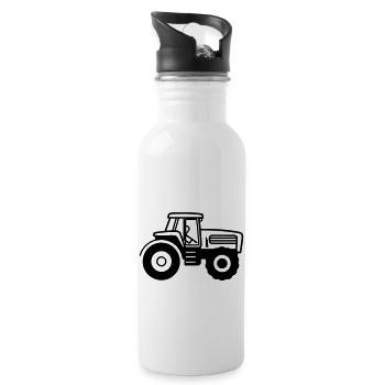 Traktor - Trinkflasche mit integriertem Trinkhalm - Weiß - Rechts