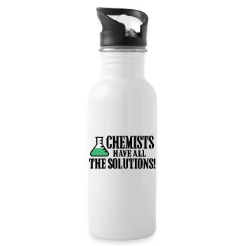 chemists have all the solutions - Trinkflasche mit integriertem Trinkhalm - Weiß - Rechts