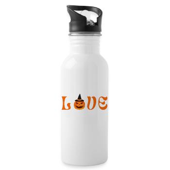 Love halloween - Water bottle with straw - white - Right
